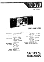 Sony TC-270 - Service Manual 